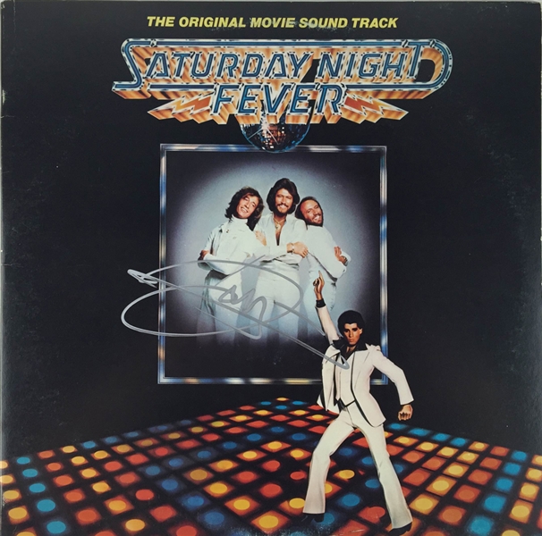 Bee Gees: Barry Gibb Signed "Saturday Night Fever" Movie Soundtrack Album Cover (PSA/JSA Guaranteed)