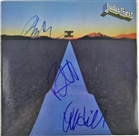 Judas Priest Group Signed Point of Entry Record Album Cover (PSA/JSA Guaranteed)