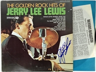 Jerry Lee Lewis Signed The Golden Rock Hits Record Album (JSA ALOA)