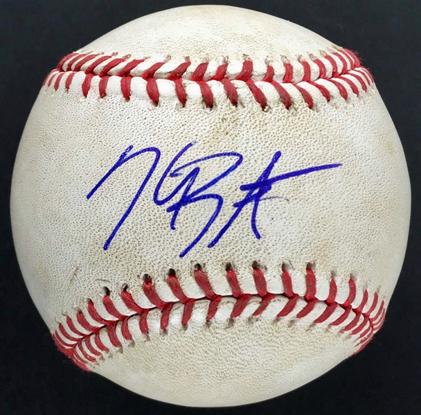 Kris Bryant Signed Game Used OML Baseball :: 4-18-2015 :: Bryants First Career Hit Game! (MLB Holo & JSA)