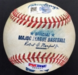 Mike Trout Game Used & Signed OML Baseball from 7-31-2015 Game vs. Dodgers (Trout 3-for-4 w/HR)(PSA/DNA & MLB Authentication)