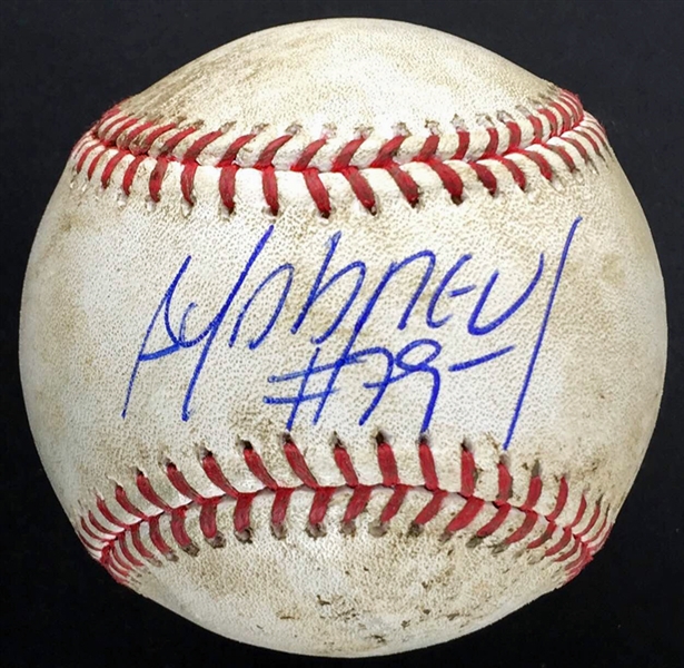 Jose Abreu 2015 Game Used & Signed Baseball (4/22 vs CLE - Abreu HR Game)(MLB Holo & PSA/DNA)