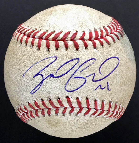 Zack Greinke 2015 Game Used & Signed OML Baseball - 7/31 Dodgers vs Angels - Greinke Pitched Ball to Pujols! (JSA)