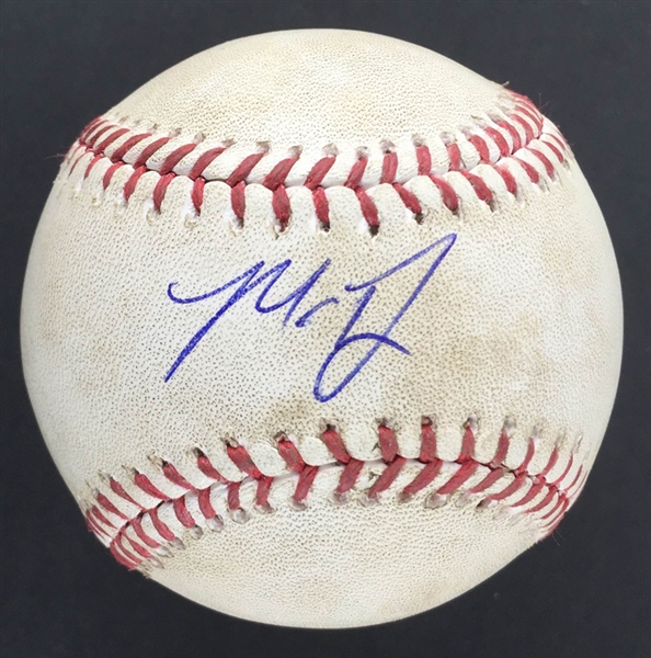 Madison Baumgarner Signed & Game Used OML Baseball from 9-1-15 Game vs. Dodgers (Kershaw Pitch to Buster Posey!)(PSA/DNA & MLB Holo)