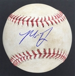 Madison Baumgarner Signed & Game Used OML Baseball from 9-1-15 Game vs. Dodgers (Kershaw Pitch to Buster Posey!)(PSA/DNA & MLB Holo)