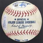 Madison Baumgarner Signed & Game Used OML Baseball from 9-1-15 Game vs. Dodgers (Kershaw Pitch to Buster Posey!)(PSA/DNA & MLB Holo)