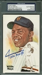 Willie Mays Signed 3 x 5 Perez Steele Trading Card (PSA/DNA Encapsulated)