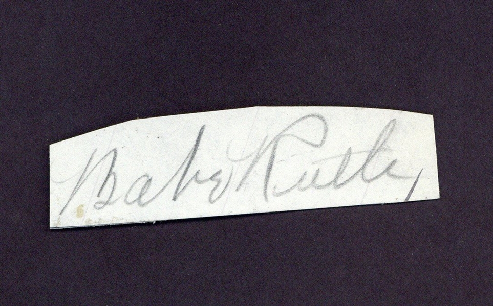 Babe Ruth Signed 1" x 3" Album Page (PSA/JSA Guaranteed)
