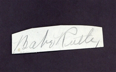 Babe Ruth Signed 1 x 3 Album Page (PSA/JSA Guaranteed)
