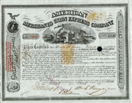 William Fargo Rare Signed 1868 Stock Certificate (PSA/DNA)