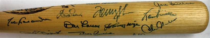 Dodgers VS Yankees: Multi-Signed World Series Rivalry Bat w/ Drysdale, Berra, Hunter & Others (JSA)