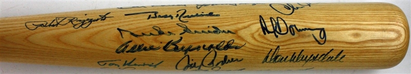 Dodgers VS Yankees: Multi-Signed World Series Rivalry Bat w/ Drysdale, Berra, Hunter & Others (JSA)