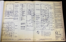The Grateful Dead: Jerry Garcia & Bob Weir Unique Signed Blueprints for Co-Owned NYC Penthouse - Signed by Both & Initialed 6 Times! (PSA/DNA)