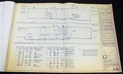 The Grateful Dead: Jerry Garcia & Bob Weir Unique Signed Blueprints for Co-Owned NYC Penthouse - Signed by Both & Initialed 6 Times! (PSA/DNA)
