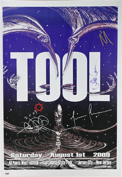 Tool Group Signed Concert Poster (Jersey City, NJ August 2009)) (4 Sigs)(PSA/DNA)