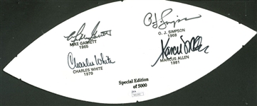 USC Trojans Hesiman Winners Signed White Football Panel w/ OJ, Allen & Others (JSA)