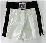 Muhammad Ali Signed Personal Model White Everlast Boxing Trunks (JSA)