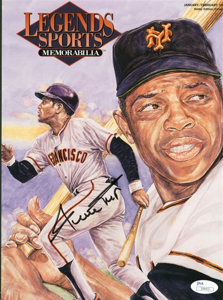 Giants Willie Mays Signed Autographed Legends Sports Magazine (JSA)