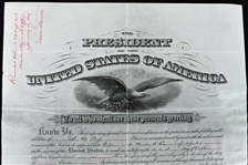 President Grover Cleveland Signed 1887 Military Commission Document (PSA/DNA)