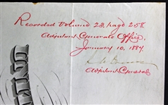 President Grover Cleveland Signed 1887 Military Commission Document (PSA/DNA)