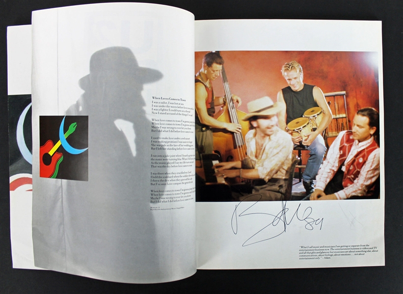 U2 Band Signed "Love Comes To Town" Program w/ 4 Signatures! (PSA/DNA)