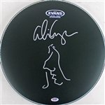 Alice Cooper In-Person Signed Drumhead with Hand Drawn Self-Portrait Sketch (PSA/DNA)
