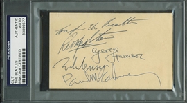 The Beatles Exceptional Signed 3" x 4.5" Album Page w/ McCartney, Lennon, Harrison & Starr (PSA/DNA Encapsulated)