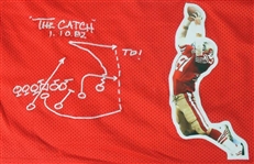 Dwight Clark Unique Signed Sprint Right Option Jersey w/ Embroidered The Catch Play! (PSA/DNA) 