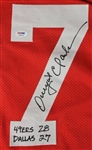 Dwight Clark Unique Signed Sprint Right Option Jersey w/ Embroidered The Catch Play! (PSA/DNA) 