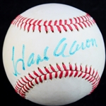 Hank Aaron Near-Mint Signed Vintage Feeney ONL Baseball (JSA)