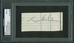 John Lennon Signed 1.75 x 4 Cut - PSA/DNA Graded MINT 9!