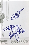 AC/DC (4) Angus Young, Malcolm, Johnson & Williams Signed Flick Of The Switch Album Cover (PSA/DNA)