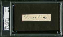 Ronald Reagan Signed .75 x 3.5 Cut (PSA/DNA Graded MINT 9)