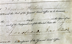 President Andrew Jackson Signed 1830 Land Grant (PSA/DNA)