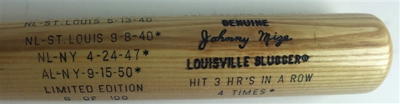 Johnny Mize Rare Signed Personal Model Stat Baseball Bat w/ HOF 81 Inscription (PSA/DNA)