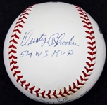 World Series MVP's Multi-Signed OML Baseball w/ Dusty Rhodes Johnny Podres & Don Larsen (PSA/DNA)