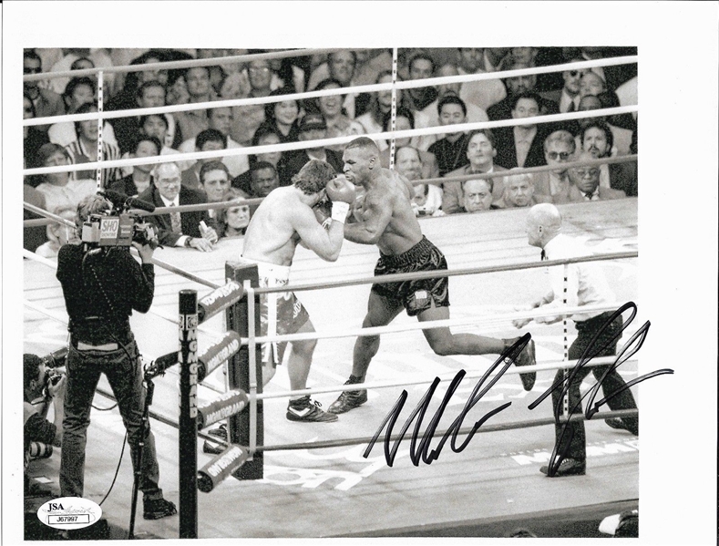 Mike Tyson Signed Fighting-Era 8" x 10" Boxing Photo (JSA)