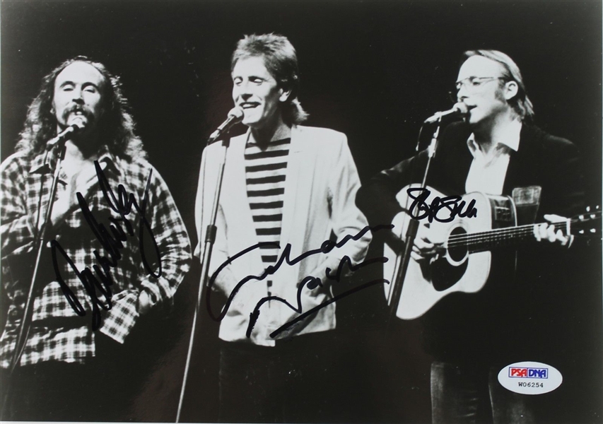 CSN: Band Signed 9.5" x 6.5" On Stage Photo by David Crosby, Stephen Stills & Graham Nash (PSA/DNA
