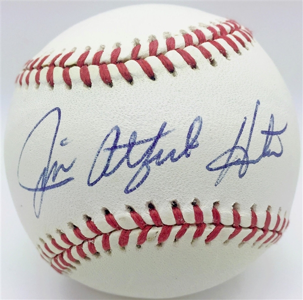 Jim Catfish Hunter Signed Near-Mint Baseball (PSA/DNA)
