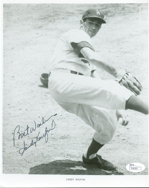 Sandy Koufax Vintage Signed 8" x 10" Dodgers Photo (JSA)