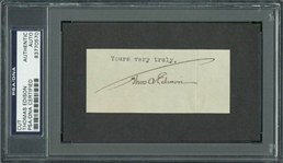 Thomas Edison Signed Vintage Autograph with Exceptional Autograph (PSA/DNA Encapsulated)
