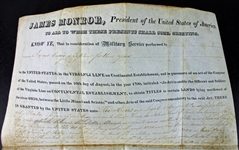 President James Monroe Signed 1824 Land Grant (PSA/DNA)