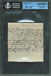 Rare James Dean 4.25 x 4.5 Handwriting Sample from 5th Grade Notebook (Beckett/JSA Encapsulated)