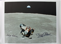 Apollo 11: Buzz Aldrin & Michael Collins Dual-Signed 16 x 20 Canvas Print (PSA/DNA)