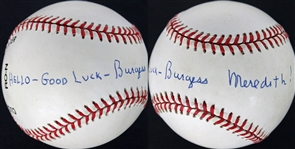 Rocky: Burgess Meredith Signed ONL Baseball (JSA)