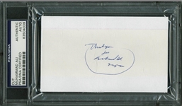 Muhammad Ali Signed 3 x 5 Album Page (PSA/DNA Encapsulated)