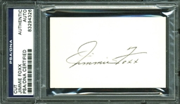 Jimmie Foxx Signed 2 x 3.25 Cut (PSA/DNA Encapsulated)