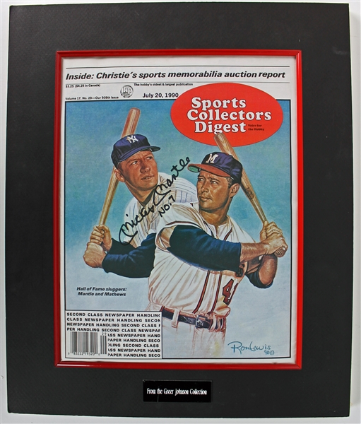 Mickey Mantle Signed & Matted "Sports Collectors Digest" Cover (JSA)
