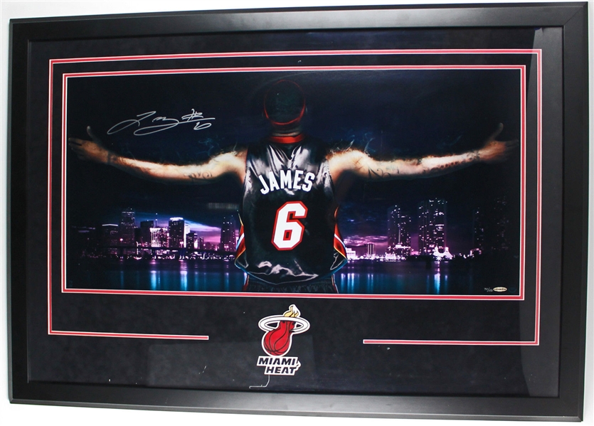 LeBron James Signed & Framed Limited Edition 18" x 36" Photo Print #70/100 (UDA)