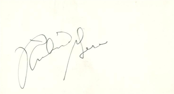 Richard Gere Vintage Signed 3" x 5" Index Card (PSA/JSA Guaranteed)